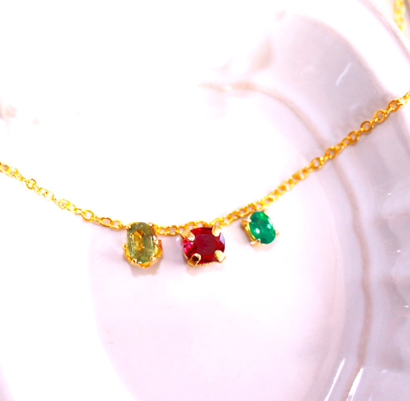 - choi kawa design - Sapphire & Ruby & Emerald Necklace 2枚目の画像