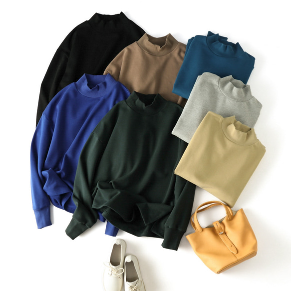 高領運動衫，棉質，深藍綠色 230210-6，適合成人的最新休閒造型。 第9張的照片