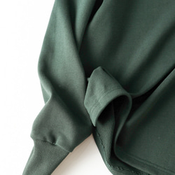 高領運動衫，棉質，深藍綠色 230210-6，適合成人的最新休閒造型。 第3張的照片