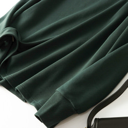 高領運動衫，棉質，深藍綠色 230210-6，適合成人的最新休閒造型。 第5張的照片
