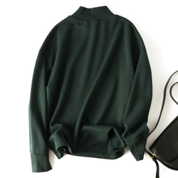 高領運動衫，棉質，深藍綠色 230210-6，適合成人的最新休閒造型。 第7張的照片