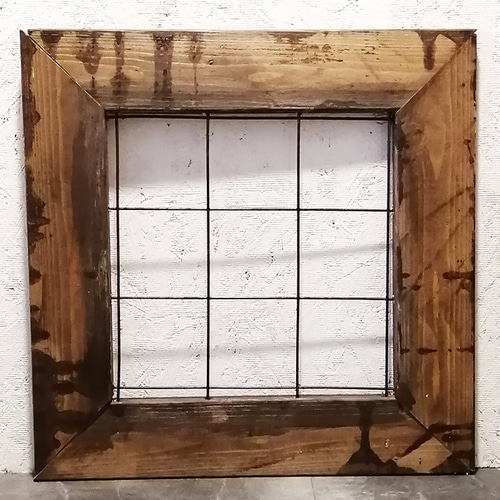 送料無料】アンティーク風フレーム・アイアンメッシュS 壁掛けラック