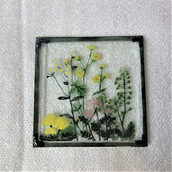 【野の花～春A～】GLASS－mini絵画 2023春 額 窓辺 インテリア 4枚目の画像