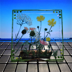 【野の花～春B～】GLASS－mini絵画 2023春 額 窓辺 インテリア 8枚目の画像