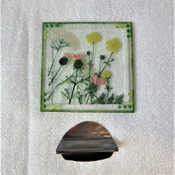 【野の花～春B～】GLASS－mini絵画 2023春 額 窓辺 インテリア 3枚目の画像