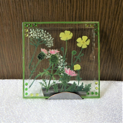 【野の花～春B～】GLASS－mini絵画 2023春 額 窓辺 インテリア 5枚目の画像