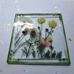 【野の花～春B～】GLASS－mini絵画 2023春 額 窓辺 インテリア 6枚目の画像