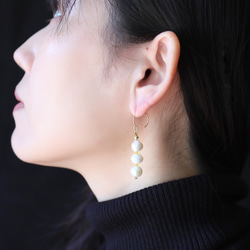 淡水珍珠 x 黃玉髓 3 件套耳環 [14kgf] ・耳環 (#979・#980) 第5張的照片