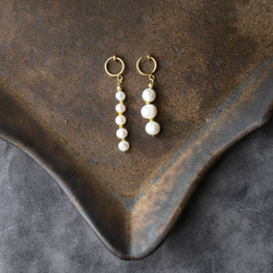淡水珍珠 x 黃玉髓 3 件套耳環 [14kgf] ・耳環 (#979・#980) 第11張的照片