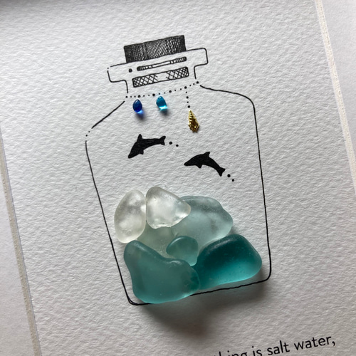 シーグラスアートhirokopon no.64 シーグラスアート「シーボトル」 その他アート ゆきみ工房 通販