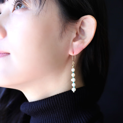淡水珍珠 x 綠松石 5 件耳環 [14kgf]/耳環 (#989/#990) 第7張的照片