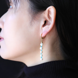 淡水珍珠 x 綠松石 5 件耳環 [14kgf]/耳環 (#989/#990) 第8張的照片