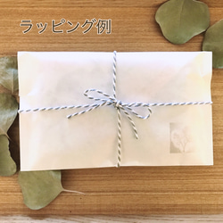 お箸袋　カトラリーケース　ブロックプリント　桃小花×ミントグリーン 木製ビーズ 11枚目の画像