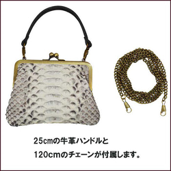 2WAY clasp pouch snakeskin python leather matte bellows coin cas 第2張的照片