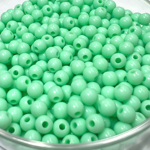 6mm 200個】全16色展開 4.エメラルドグリーン 単色アクリルビーズ