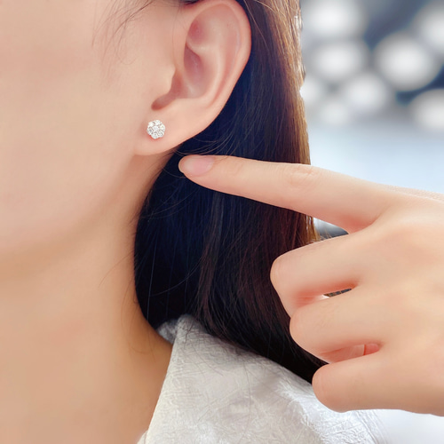 天然ダイヤモンドピアス0.5ct k18 ピアス（スタッド・一粒） パール
