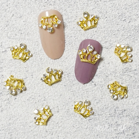 3dネイルパーツ ティアラ王冠 ネイルパーツ デコパーツ