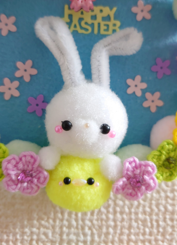 ポンポン季節飾り♪Happy Easter・うさぎとひよこ～春～ 2枚目の画像