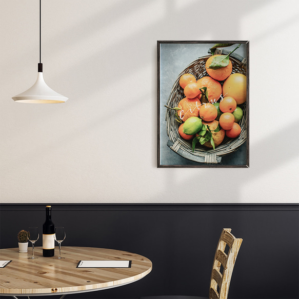 オレンジのフォトポスター　/ i1214 / イチゴ、ブルーベリー、チェリー、レモンなど　キッチンポスター 7枚目の画像