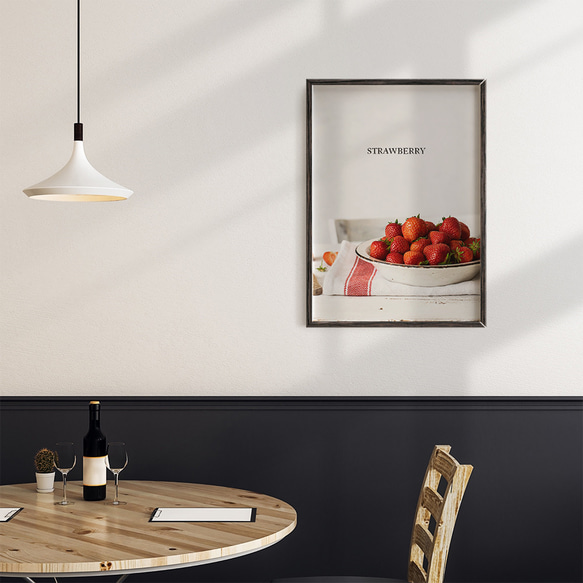 いちごのフォトポスター　/ i1212 / イチゴ、ブルーベリー、チェリー、レモンなど　キッチンポスター 9枚目の画像
