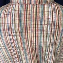 【美品紬の正絹着物】長袖スタンドカラー着物リメイクワンピース 6枚目の画像