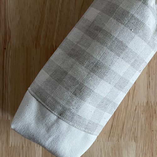 コットンリネンのナチュラルな水筒カバー ショルダー 短め 長め 調整