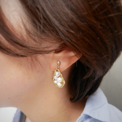 淡水パールイヤリング – Freshwater Pearl Earrings – 10枚目の画像