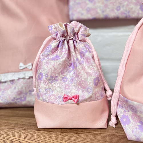 入園入学グッズ フラワーピンク 5点セット レッスンバッグ Mimi 通販