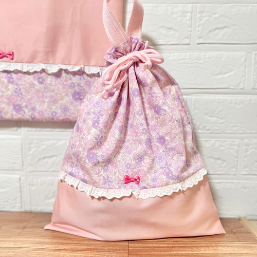 入園入学グッズ フラワーピンク 5点セット レッスンバッグ Mimi 通販