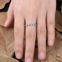 5月の誕生石 エメラルド 10月の誕生石 ホワイトオパール リング K10/K14/K18 純金 結婚指輪 6枚目の画像