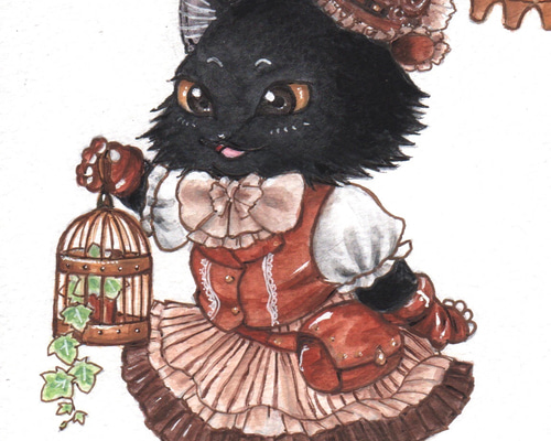 1769 【原画】手描きイラスト 猫チャン-