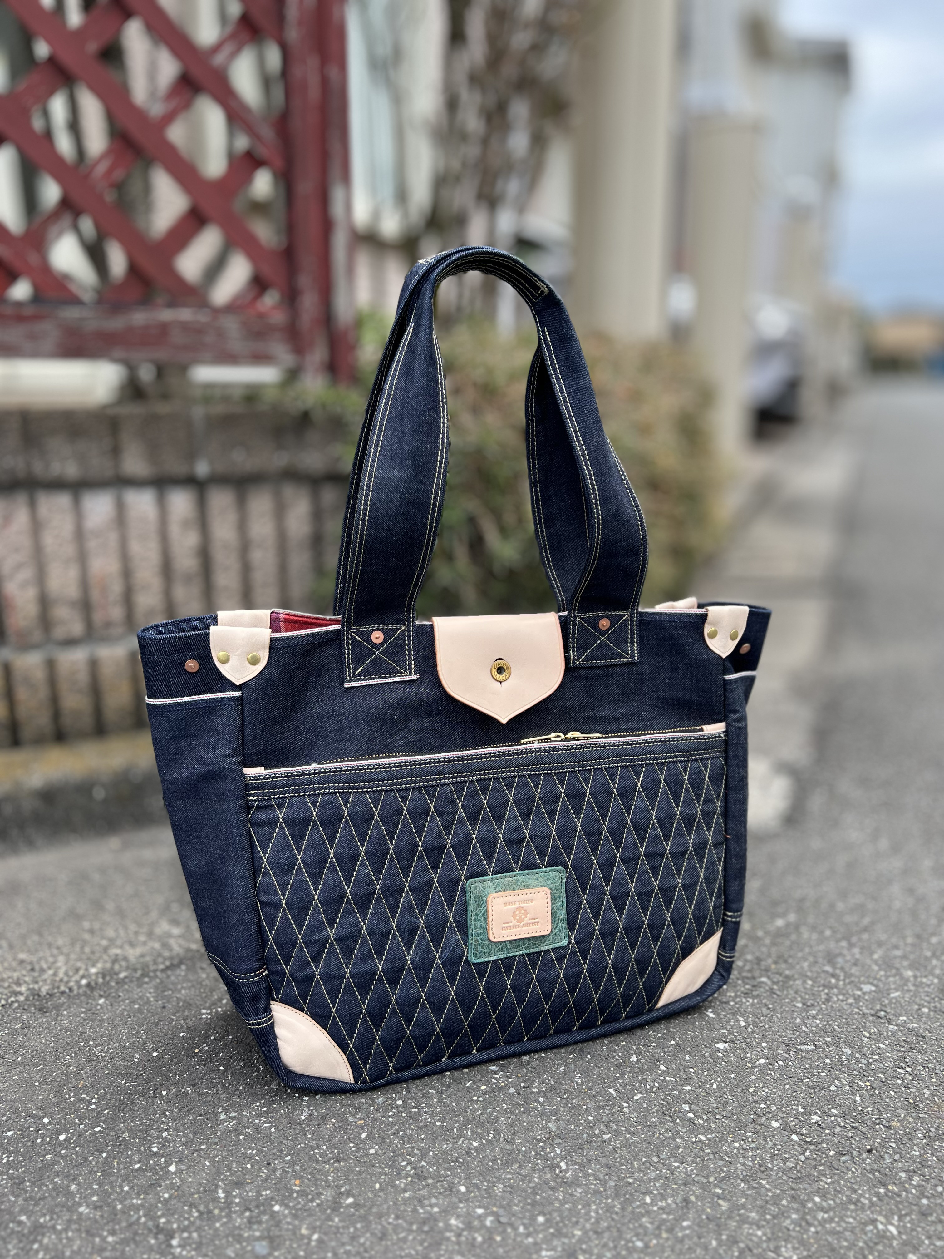 招き猫様オーダー品 岡山産セルビッチ14オンスデニム使用トートバッグ（S）（М） 57cb79dfe044c5abb08163e7acb056