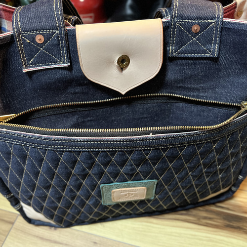 招き猫様オーダー品 岡山産セルビッチ14オンスデニム使用トートバッグ（S）（М） 2WAY 岡山極厚デニムのシンプルトートバッグSサイズ – GIUZIN