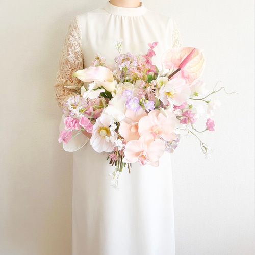 胡蝶蘭 ピンクアンスリウムブーケ ウェディング 結婚式 前撮り 胡蝶蘭 ピンクアンスリウムブーケ ウェディング 結婚式 前撮り