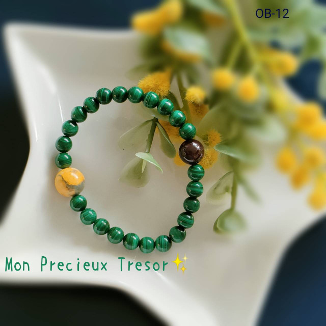 ネガティブ対策、マラカイト、スターガーネット、バンブルビージャスパーのブレスレット✨