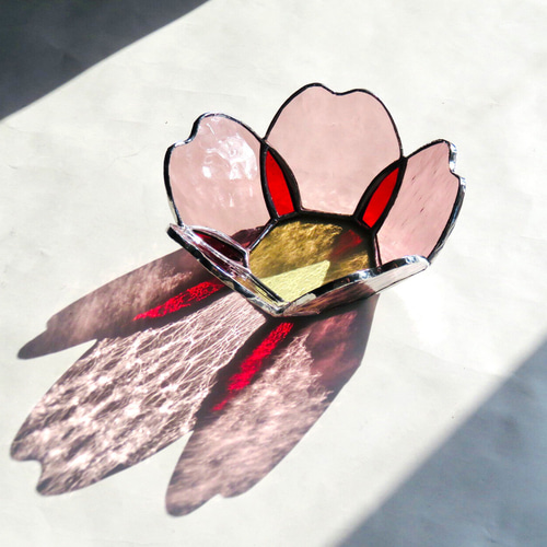 ステンドグラス ＊花桃のキャンドルホルダー＊ キャンドル・キャンドル