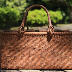 98111 山葡萄 かごバッグ 網代編み やまぶどう カゴバッグ 持ち手
