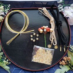 髪飾り追加に　ちりめんボール髪飾り　メタリックヤーン花 つまみ細工髪飾り ちりめんボール髪飾り メタリックヤーン花 紫