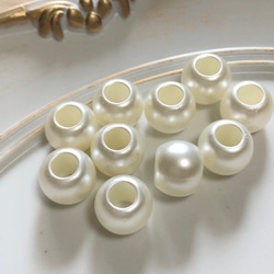 30個 12mm 大穴 プラスチック パール ビーズ 7枚目の画像