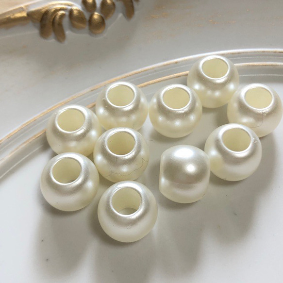 30個 12mm 大穴 プラスチック パール ビーズ 7枚目の画像