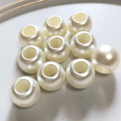 30個 12mm 大穴 プラスチック パール ビーズ 3枚目の画像
