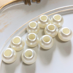 30個 12mm 大穴 プラスチック パール ビーズ 8枚目の画像
