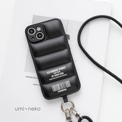 なまけもの♡14kgf ダウンジャケット風 スマホケース ロゴデザイン 名入れ