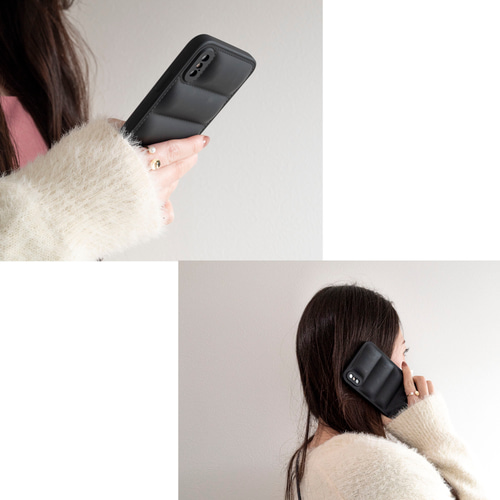 ダウンジャケット風 スマホケース ロゴデザイン 名入れ 】 スマホ