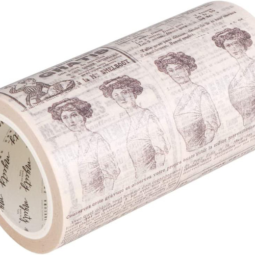 海外マスキングテープ巻売り Queen tape 人物マスキングテープ865 新商品！幅広80mm幅！『マスキングテープ アンティーク調