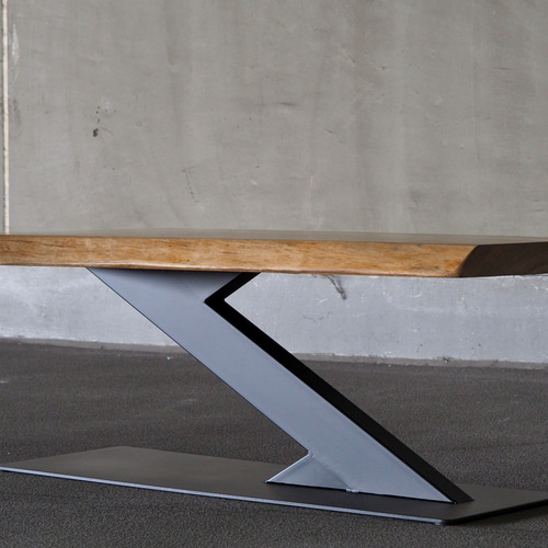 一点物】ウォールナット アイアン 無垢材 コーヒーテーブル ロー  