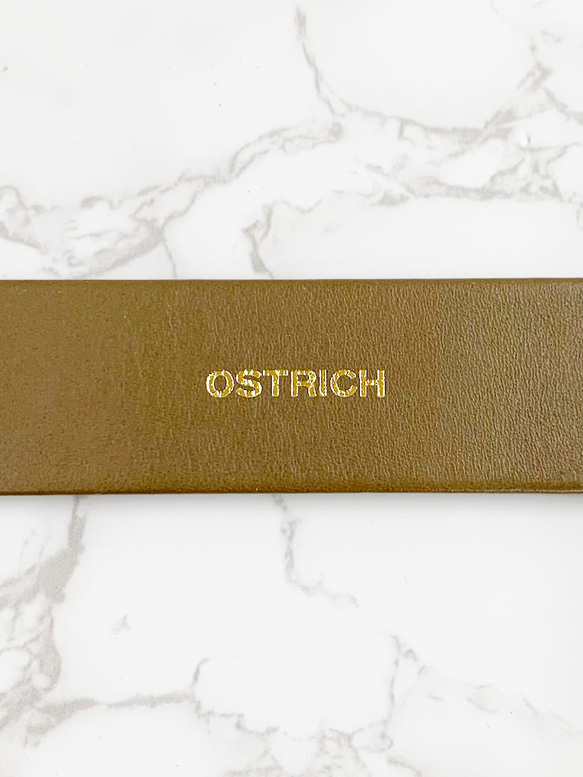 日本製　クライン・カルー　オーストリッチ　３５㎜巾　上質　ベルト　真鍮磨き上げ金具　エキゾチックレザー 7枚目の画像