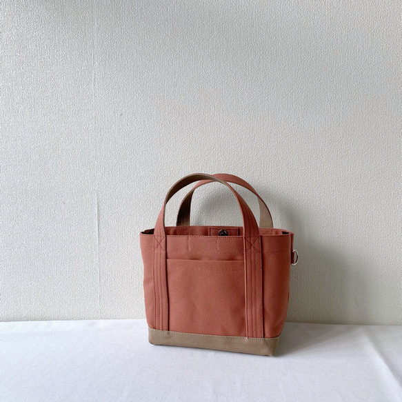 「簡單手提包」老玫瑰×蘑菇/倉帆布8號 第1張的照片