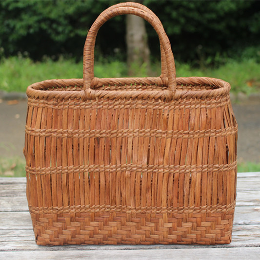 99113 山葡萄 かごバッグ 網代編み やまぶどう  ハンドバッグ 着物 籠 山葡萄 籠 バッグ 三行断 編み