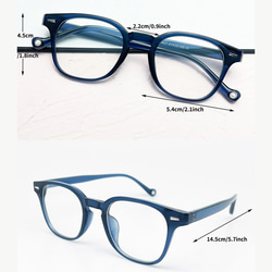 《ラスト》スクエア型ネイビーフレーム｜老眼鏡、だてメガネ、近視用・乱視用、サングラスとして作成OK 4枚目の画像